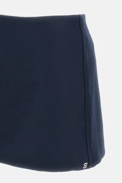 Sportmax Low-rise Wool Mini Skirt In Blue