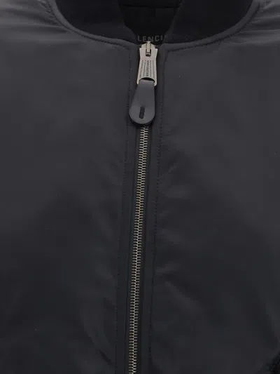 Balenciaga Standard Technical Satin Bomber Jacket In Black