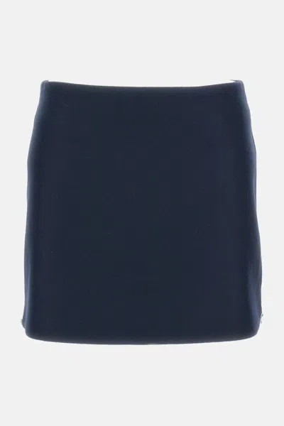 Sportmax Low-rise Wool Mini Skirt In Blue