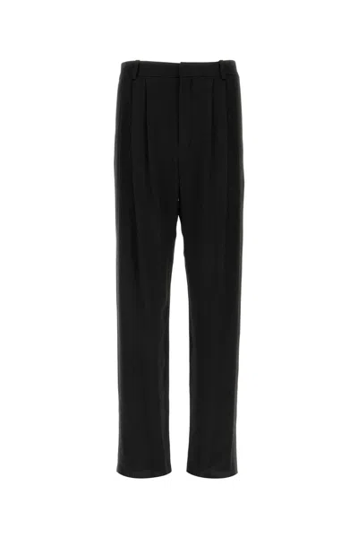 Saint Laurent Black Crepe Wide-leg Pant