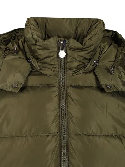 Moncler Men Baudinet Down Jacket With Logo Patch In Green