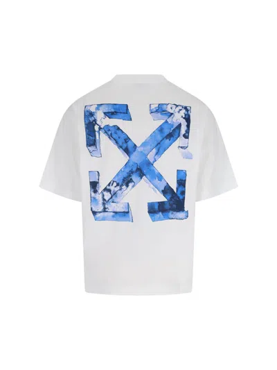 Off-white Cloudy Arrow Skate Cotton T-shirt In White