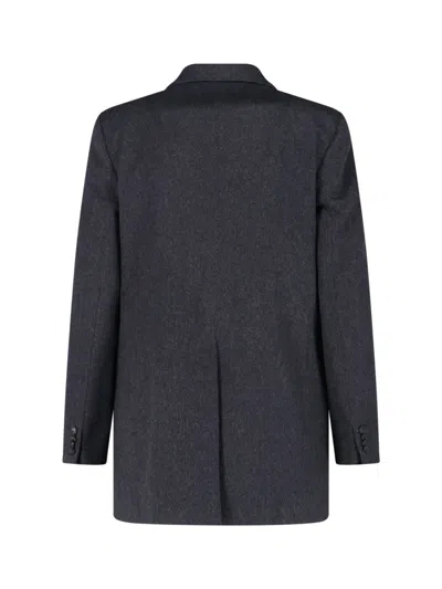 Tagliatore Double-breasted Tailored Jacket Front Pockets In Gray