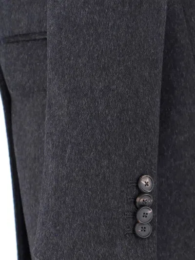 Tagliatore Double-breasted Tailored Jacket Front Pockets In Gray