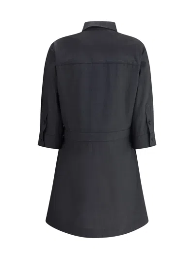 Gucci Womens Horsebit Long-sleeves Wool Mini Dress Ardesia Grey In Black