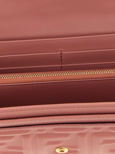 Fendi Chain Strap Wallet Gold-tone Hardware In Pink