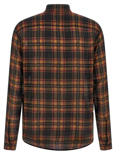 Saint Laurent 'cassandre' Lavallière Shirt In Brown