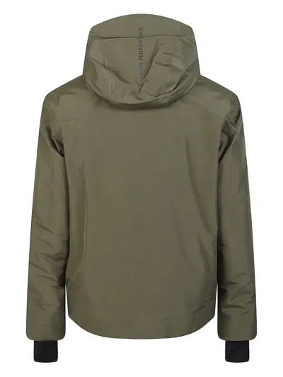 Moncler Zip-up Hooded Jacket In Green