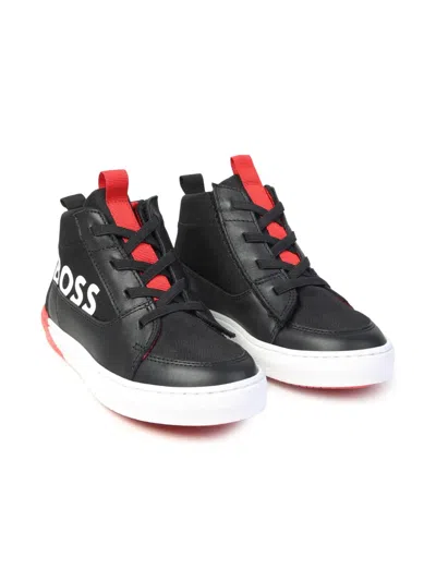 Bosswear Logo-print Canvas Sneakers In Black