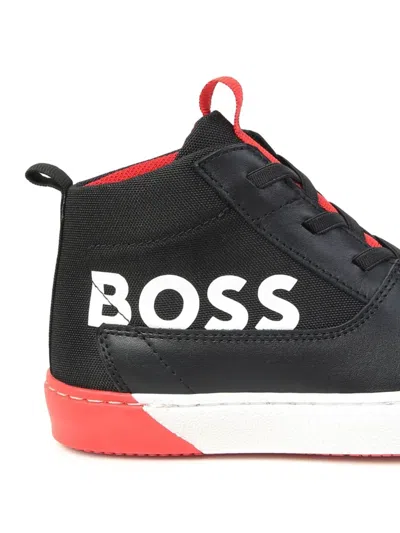 Bosswear Logo-print Canvas Sneakers In Black