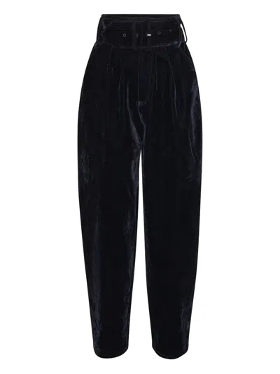 Rotate Birger Christensen Belted Tapered Trousers In Black