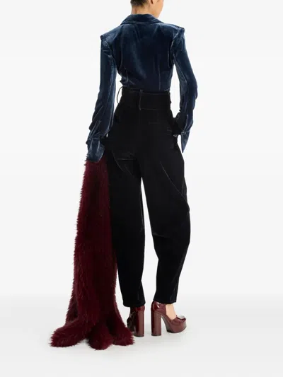 Rotate Birger Christensen Belted Tapered Trousers In Black