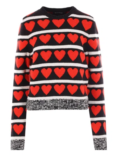 Meryll Rogge Heart Motif Knit Sweater In Black