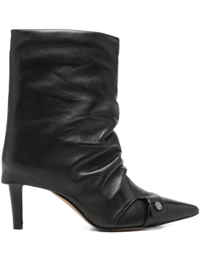The Seller Ruched Ankle Boots In Black