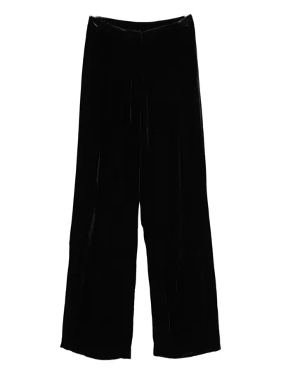 Raquel Diniz Wide-leg Velvet Trousers In Black