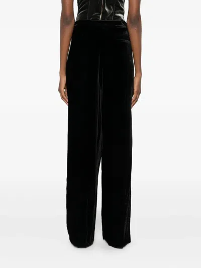 Raquel Diniz Wide-leg Velvet Trousers In Black