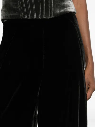 Raquel Diniz Wide-leg Velvet Trousers In Black