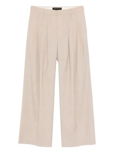 Federico Cina Pleat-detail Linen Trousers In Neutral