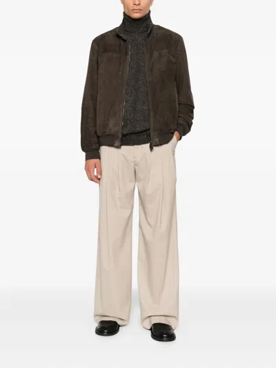 Federico Cina Pleat-detail Linen Trousers In Neutral