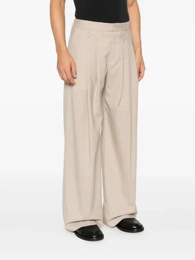 Federico Cina Pleat-detail Linen Trousers In Neutral