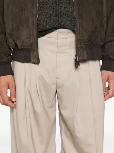 Federico Cina Pleat-detail Linen Trousers In Neutral