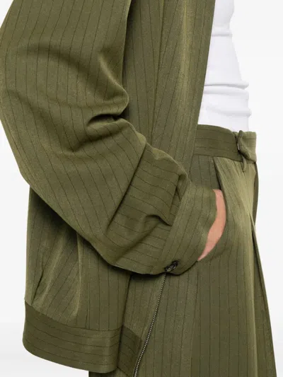Le Sully Studio Pinstriped Jacket In Green