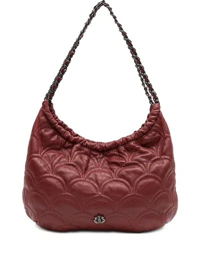 &isla Quilted Chain Shoulder Bag In Red