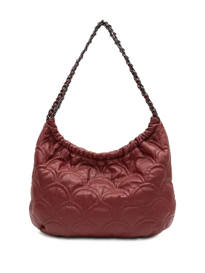 &isla Quilted Chain Shoulder Bag In Red