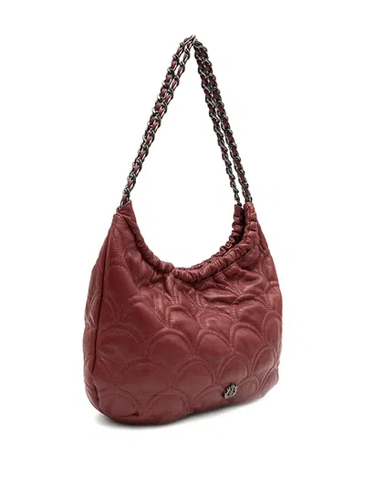&isla Quilted Chain Shoulder Bag In Red