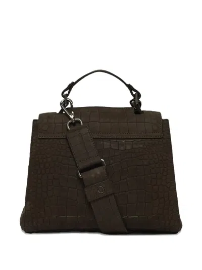 Orciani Small Sveva Crocodile-effect Tote Bag In Brown