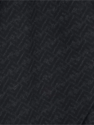 Fendi Virgin Wool Cape Ff In Green