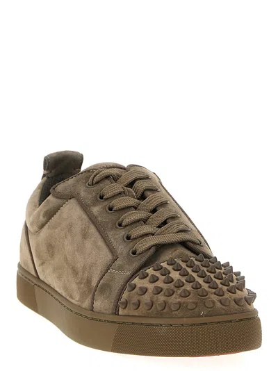 Christian Louboutin Louis Junior Spikes Sneakers In Brown