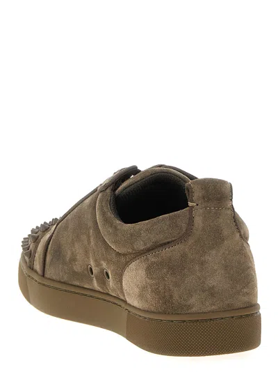 Christian Louboutin Louis Junior Spikes Sneakers In Brown