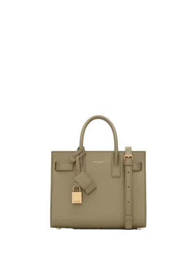 Saint Laurent Sac De Jour Nano Leather Top Handle Bag In Green