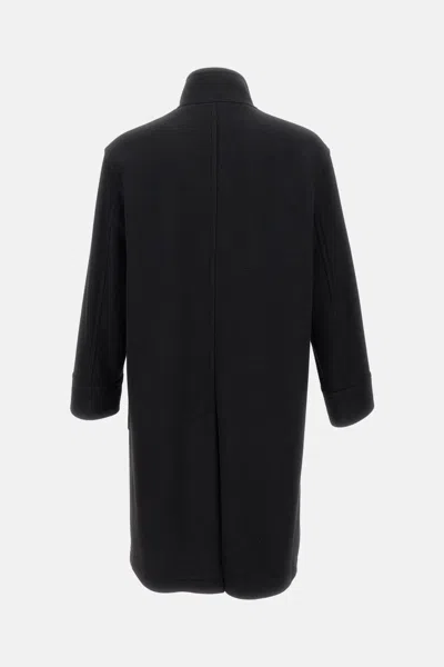Tagliatore Black Wool And Cashmere Blend Mon Coat In Multi