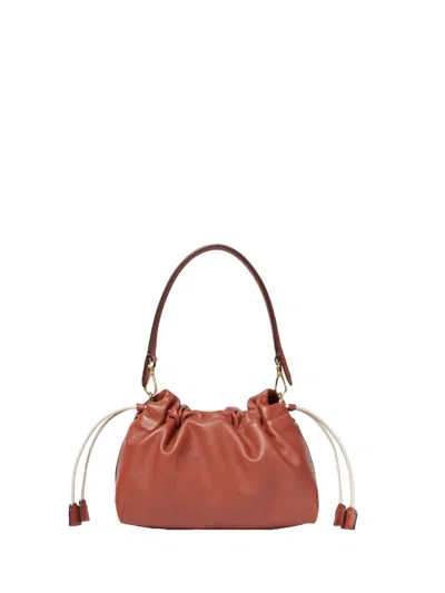 Fendi Women Mamma Baguette Leather Shoulder Bag In Brown