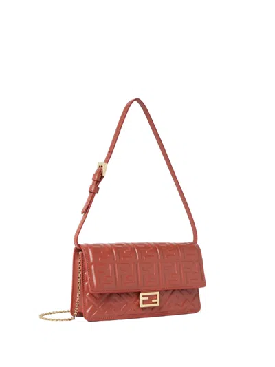 Fendi Wallet On Chain Baguette In Nappa Leather With Ff Motif