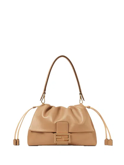 Fendi Mamma Baguette Large In Nude