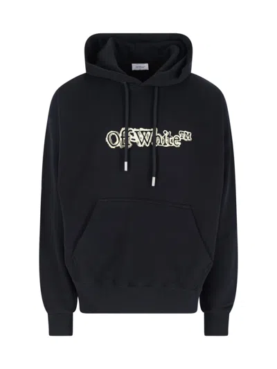 Off-white Black Skate Cloudy Arrow Hoodie In Animal Print