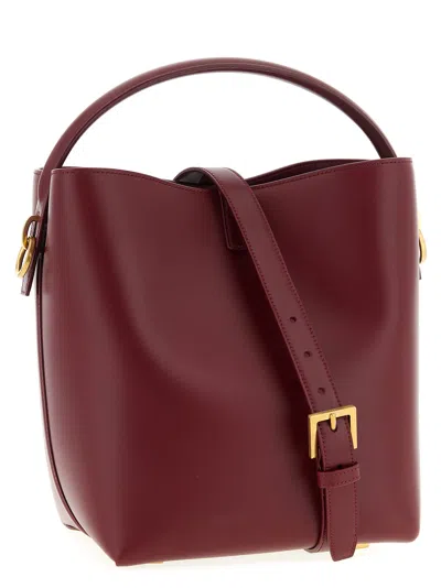 Saint Laurent Logo-plaque Shoulder Bag In Red