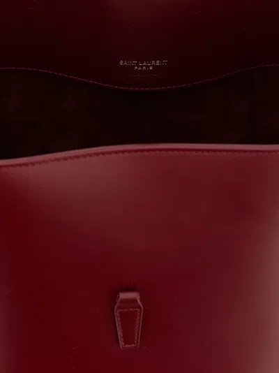 Saint Laurent Logo-plaque Shoulder Bag In Red