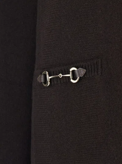 Gucci Wool And Cashmere Turtleneck Sweater With Horsebit In Brown