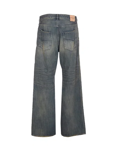 Balenciaga Loose Washed Jeans In Blue/grey/yellow In Blue