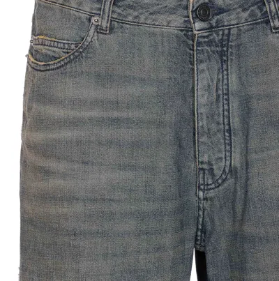 Balenciaga Loose Washed Jeans In Blue/grey/yellow In Blue