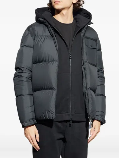 Moncler Chinon Square-quilted Down Jacket In Gray