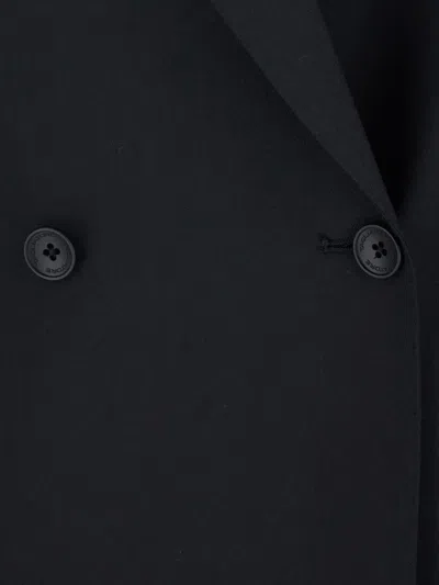 Tagliatore Double-breasted Notched-lapels Jacket In Black