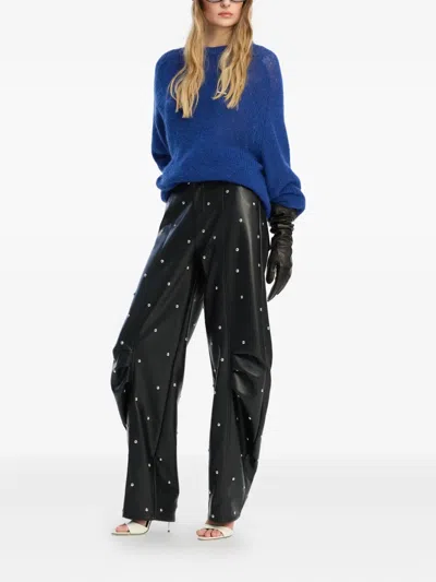 Rotate Birger Christensen Logo-patch Sweater In Blue