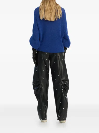 Rotate Birger Christensen Logo-patch Sweater In Blue