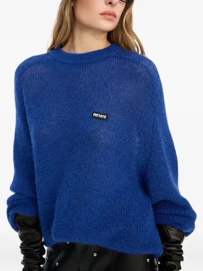 Rotate Birger Christensen Logo-patch Sweater In Blue