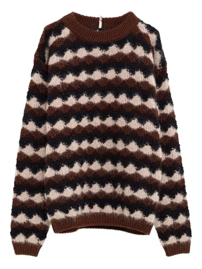 Moncler Wool Blend Crewneck Sweater In Multi